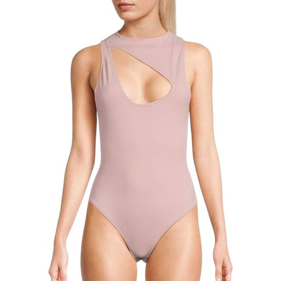Free People NWT Keep It Going Cutout Bodysuit Women's Pink Size XL Racerback - Picture 1 of 10